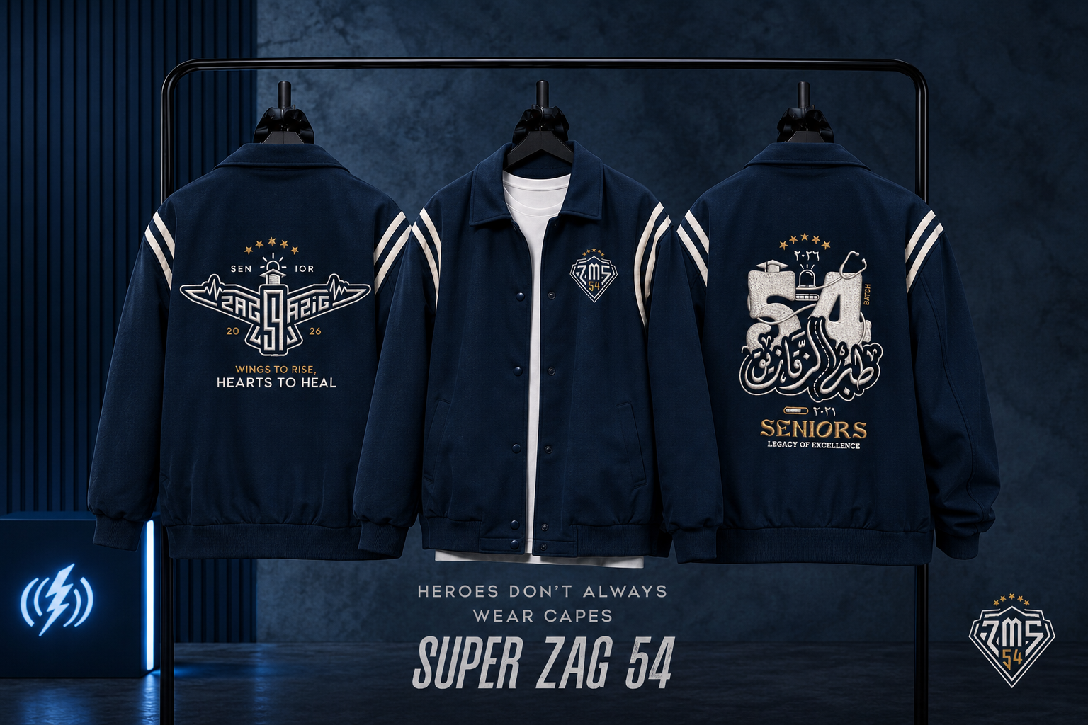 ZMS 54 Graduation Baseball Jacket Mockup 1